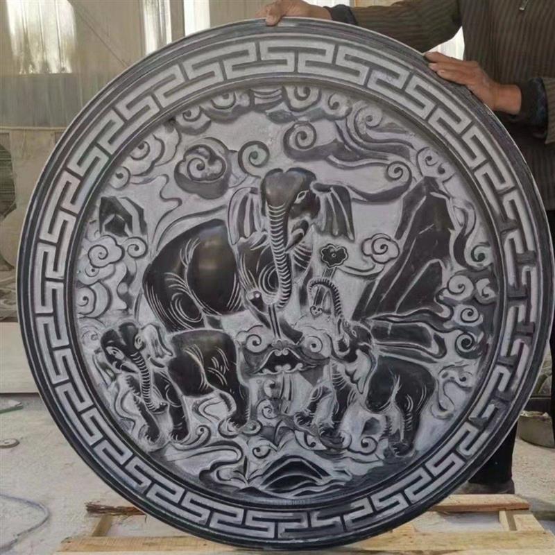 石雕浮雕地雕壁画青石雕花石板大理石石头庭院迎门墙福字仿古雕刻