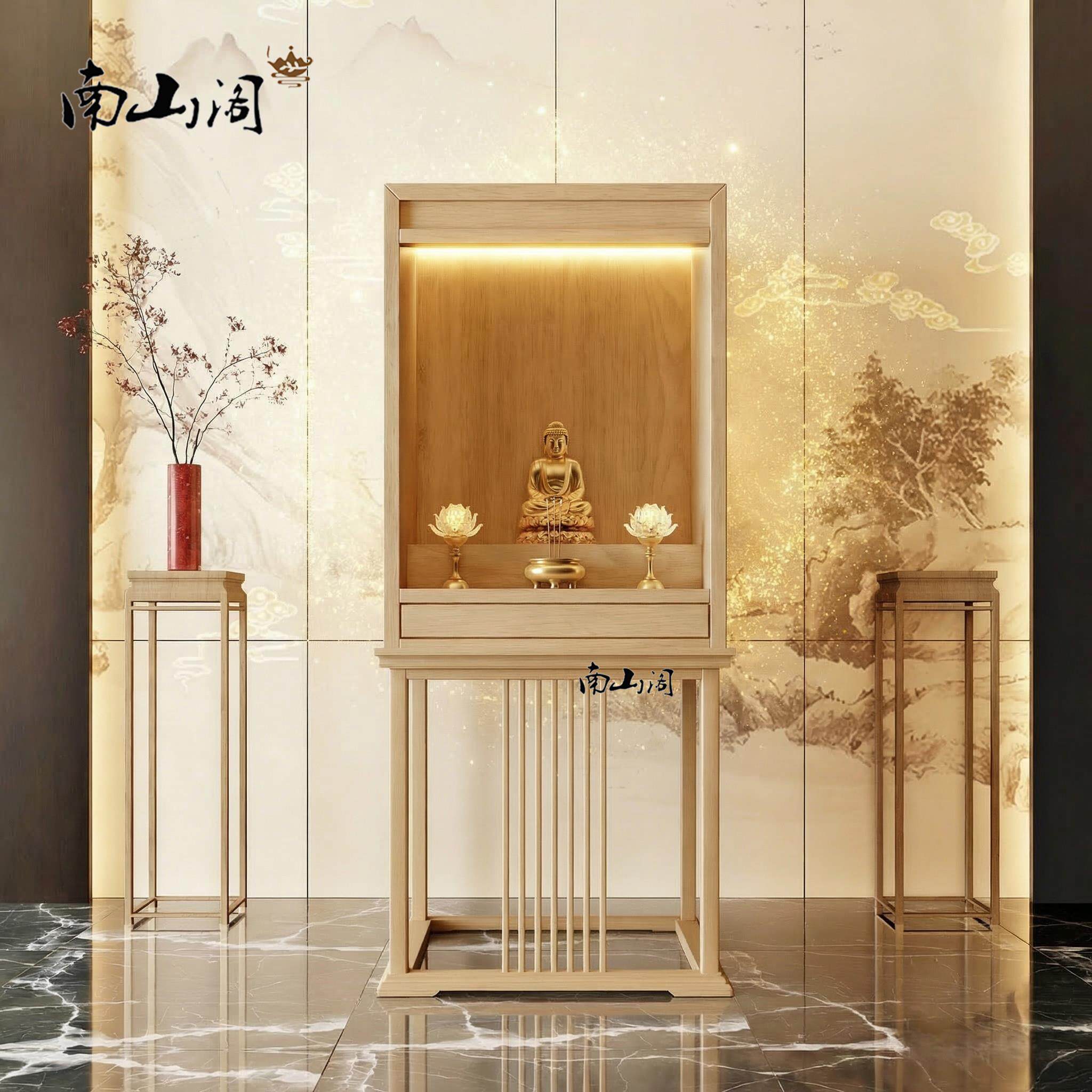 佛龛立柜新中式财神爷柜子观音菩萨关公供台家用小型拜佛贡柜神台