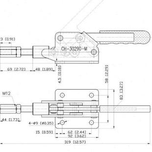 夹钳CH 工装 嘉刚推拉式 30290 压紧器 焊接固定肘夹 快速夹具