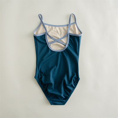 儿童外贸拼色可移动吊带练功服