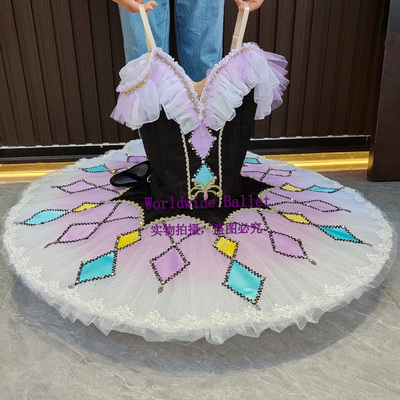 百万小丑芭蕾丑角小丑女变奏芭蕾舞裙演出tutu儿童定制比赛表演服