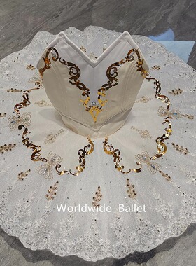 巴赫塔芭蕾舞tutu裙香槟色突突裙睡美人帕基塔变奏比赛演出服GDC