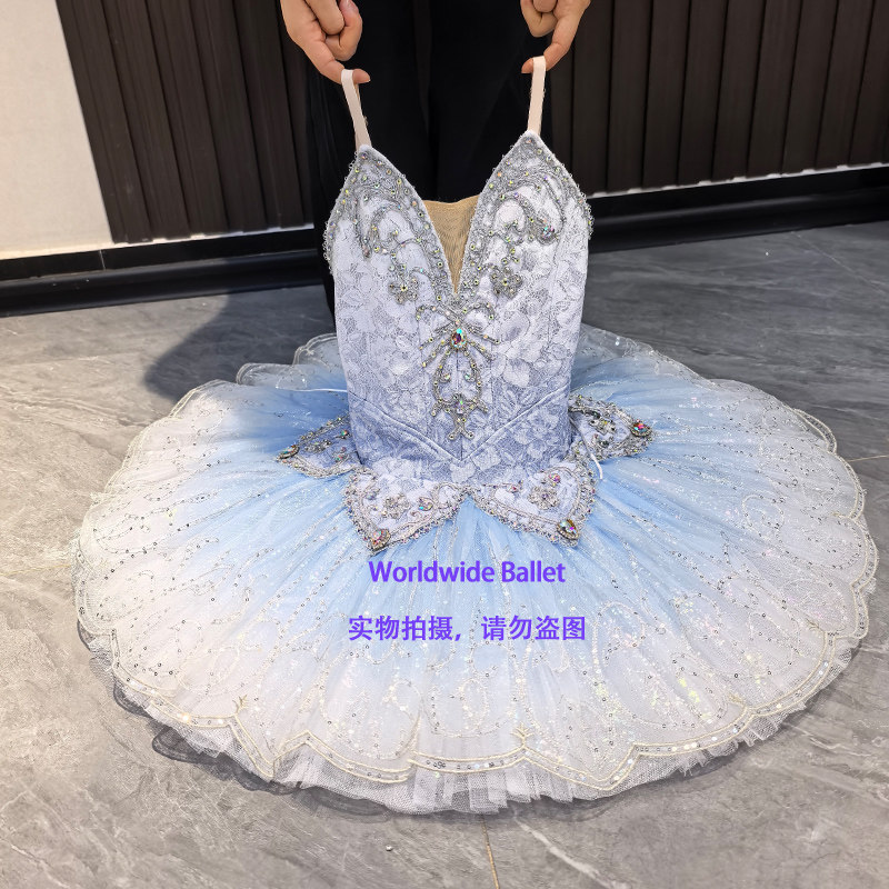 蓝鸟变奏芭蕾舞裙蓝色演出tutu大人儿童专业定制兔兔裙比赛表演服