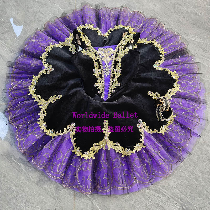 紫丁香威尼斯狂欢变奏女芭蕾舞裙演出tutu盘裙儿童成人比赛表演服