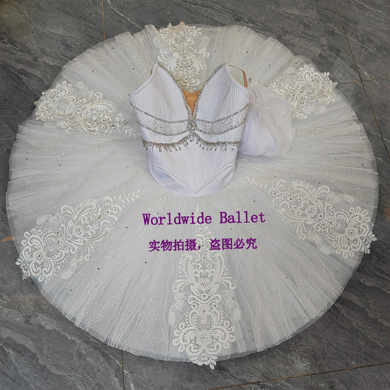 银仙子舞姬女变奏芭蕾舞裙白色演出tutu裙大人儿童定制比赛表演服
