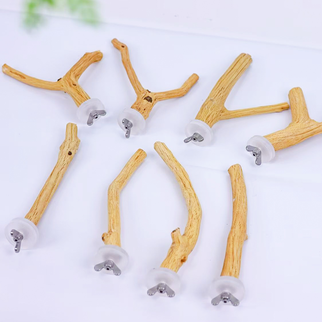 洪屿鹦鹉野梨木异形单头站棍鸟用站杆磨嘴磨爪啃咬玩具解闷自嗨