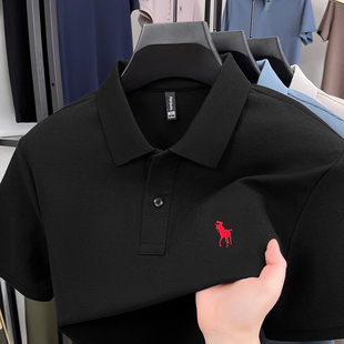 休闲纯棉t恤男中青年丝光棉 奥莱品牌折扣保罗正品 短袖 POLO衫 男士