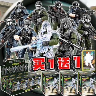 三角洲行动军事盲盒幽灵特遣队积木人仔人偶武器模型拼装玩具儿童