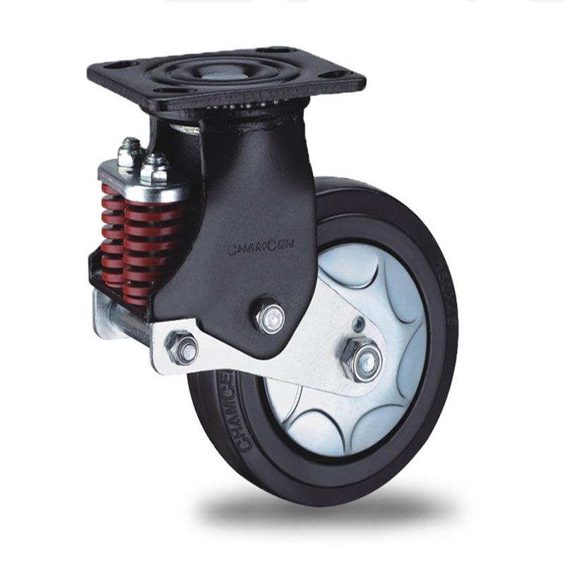 厂家销售重型减震脚轮万向轮刹车轮橡胶轮PU轮大载重工业轮子车轱