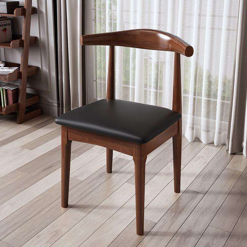 全实木餐椅家用牛角椅子靠背椅凳子餐桌椅书房电脑办公学习书桌椅