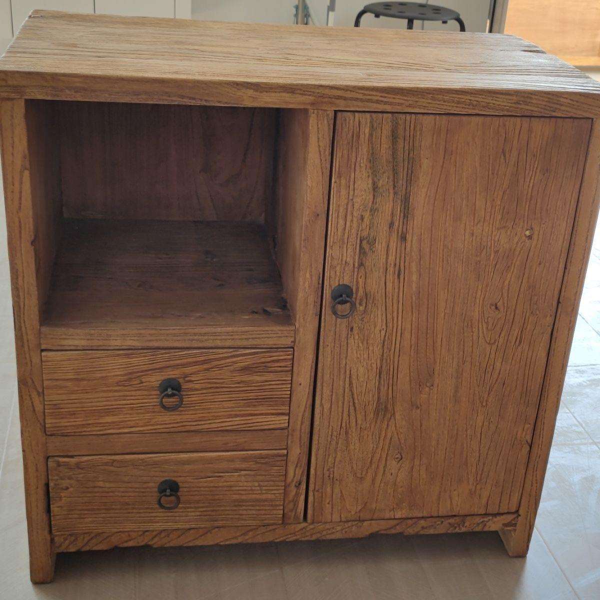 老榆木门板茶水柜餐边柜实木玄关茶水柜新中式实木收纳储物柜