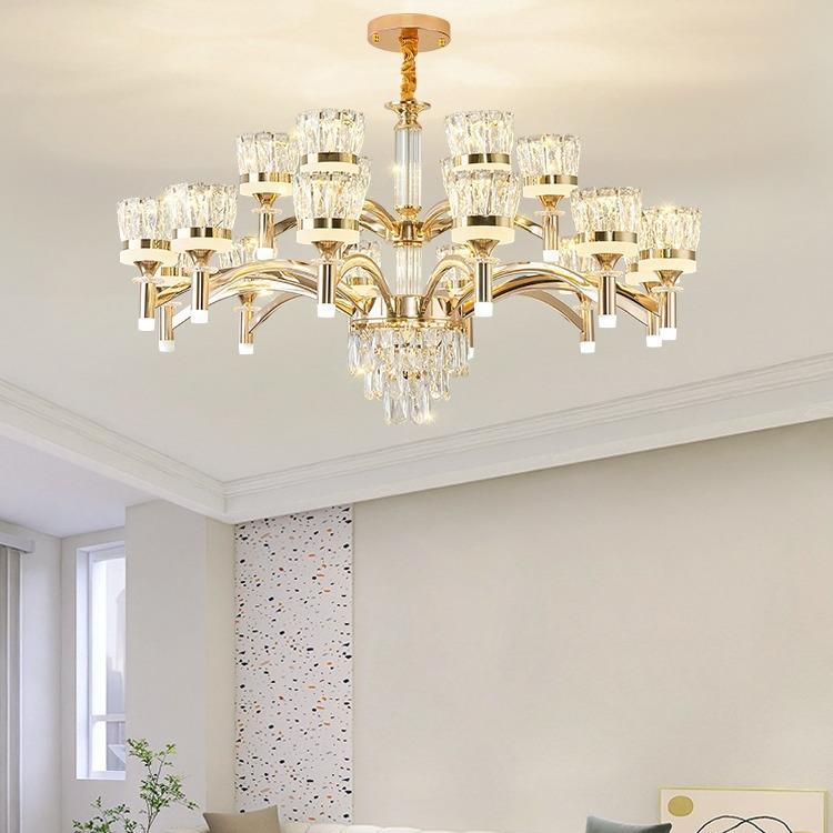 轻奢水晶吊灯客厅灯现代简约大气卧室餐厅灯别墅欧式豪华灯具