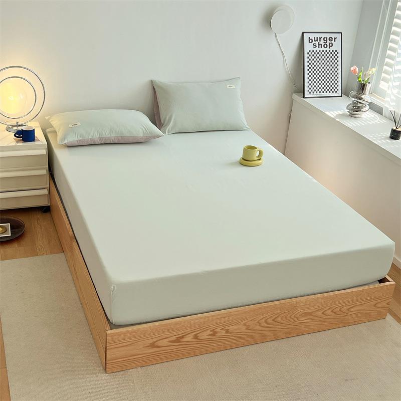 CB#纯色水洗棉单品床笠棉床单套席梦思床垫保护罩1.5m1.8m床家用
