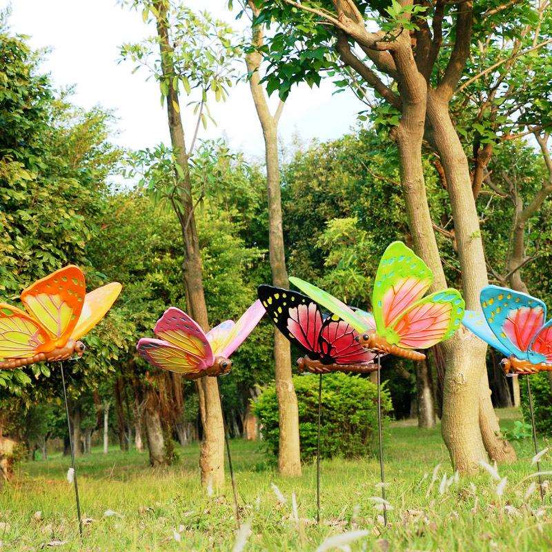 仿真蝴蝶园林摆件玻璃钢昆虫雕塑花园景观别墅户外花园庭院美陈