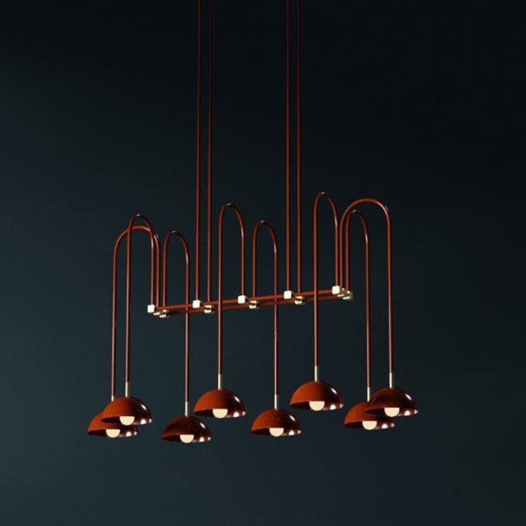 现代简约餐厅吊灯设计师创意售楼部前台轻奢岛台酒吧吧台前台吊灯