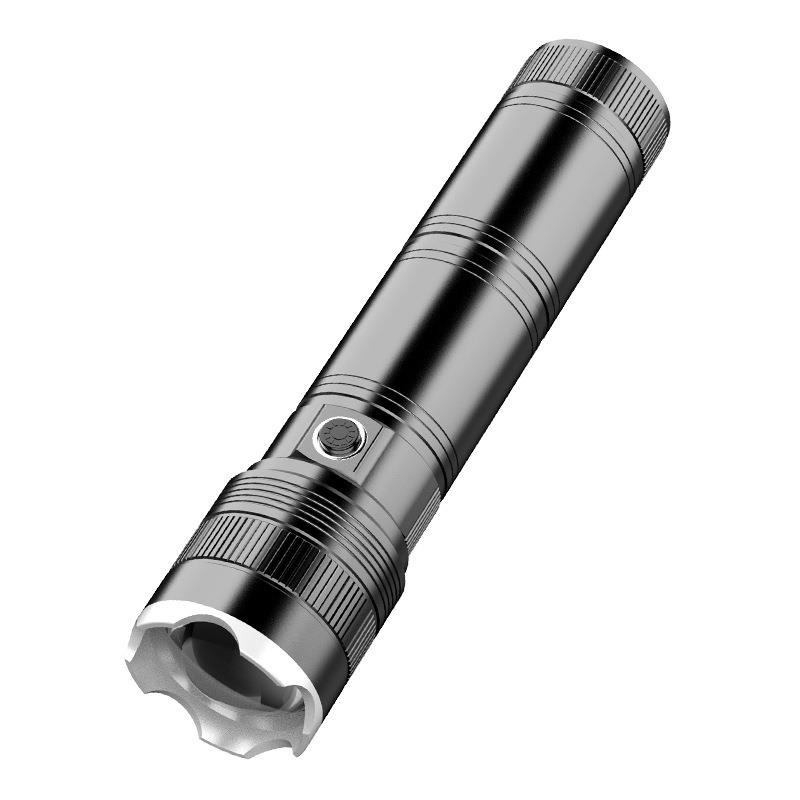 强光铝合金聚光手电筒远射户外家用充电大功率便携灯变焦