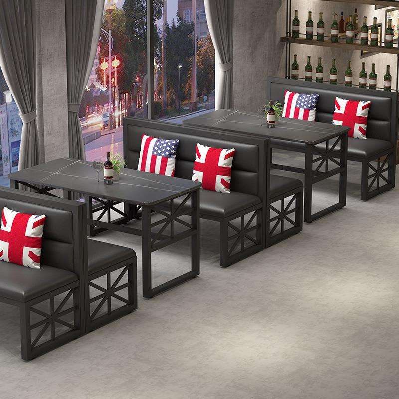 工业风酒吧桌椅组合烧烤店茶楼音乐餐吧酒馆清吧商用铁艺卡座沙发