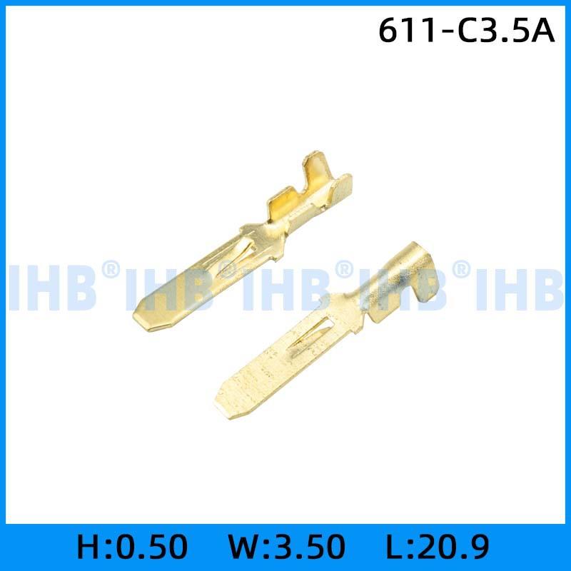 611-C3.5A连接器插簧插片镀锡对插公母连绕端子接线端