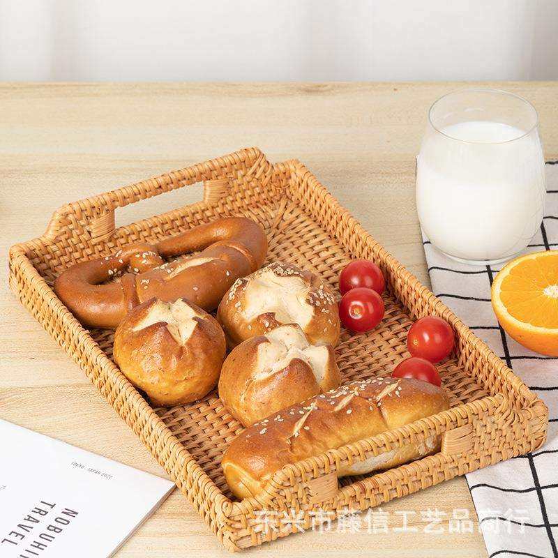 越南藤编茶盘家用茶几收纳盒茶托简约中式托盘西餐蛋糕点心盒,3C数码配件,USB灯,淘宝优惠券,粉丝福利购,淘宝优惠卷