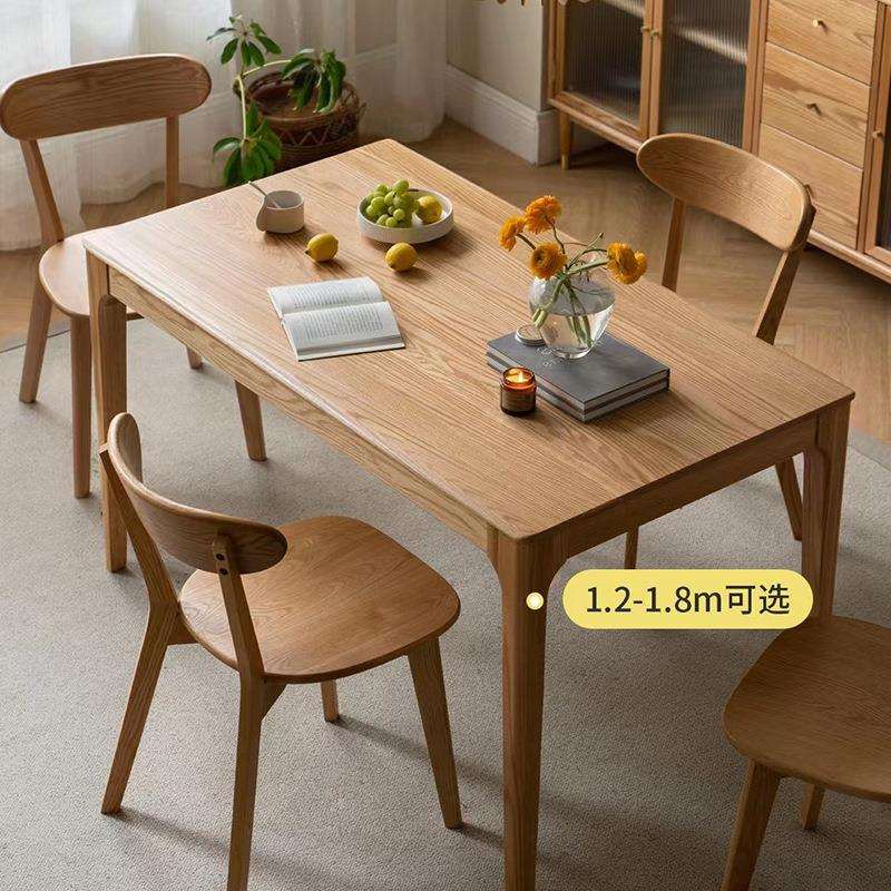 北欧日式全实木餐桌椅组合樱桃木橡木家具现代简约书桌小户型饭桌
