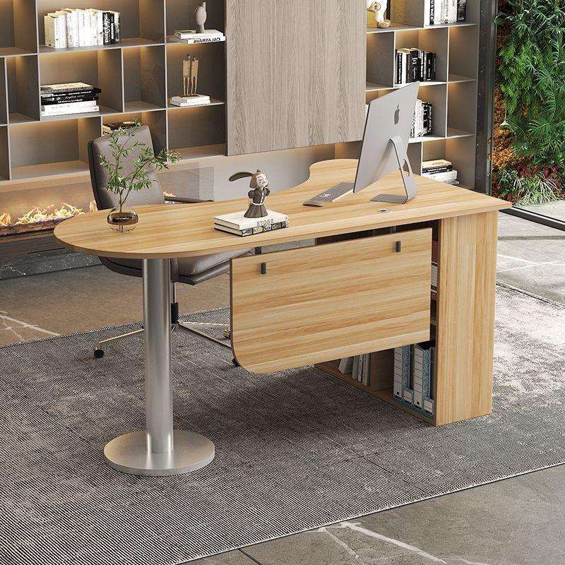 高档办公电脑桌台式书桌简约扇形桌子弧形经理桌单人L型办公桌子