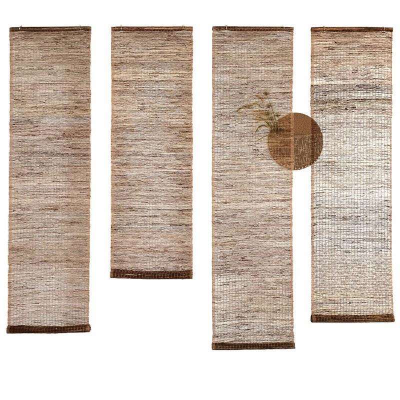 I苎麻帘玄关垂帘隔断帘日式挂帘免打孔装饰帘屏风帘草帘透光半