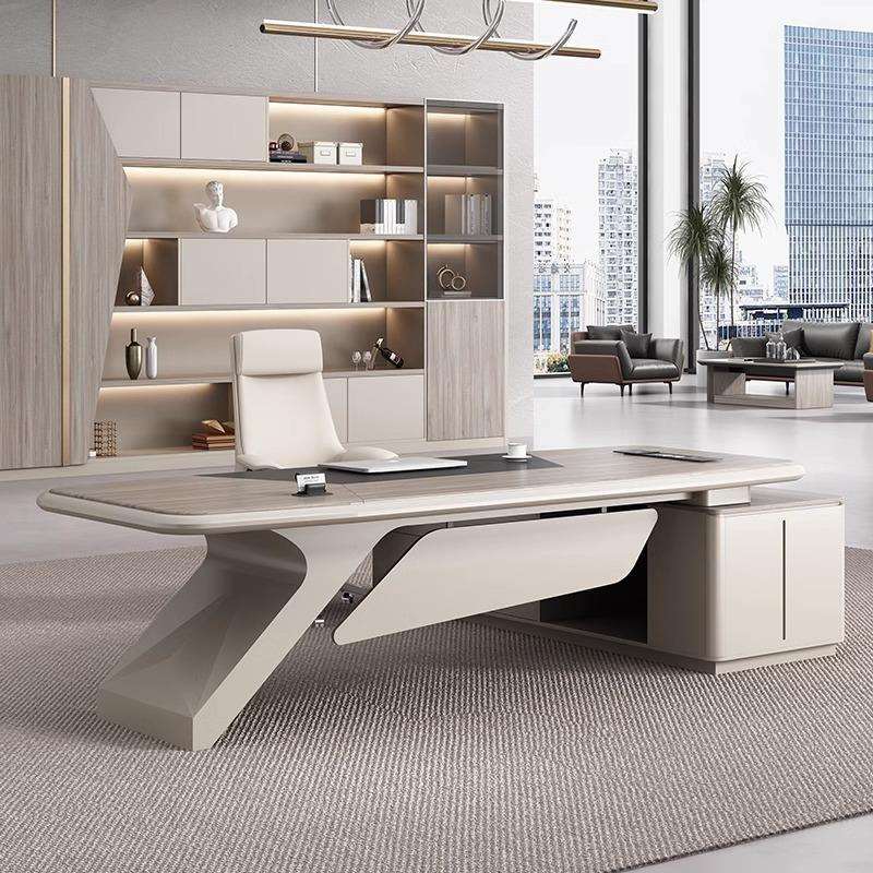 简约现代总裁老板办公桌椅组合烤漆领导董事长办公室大班台经理桌