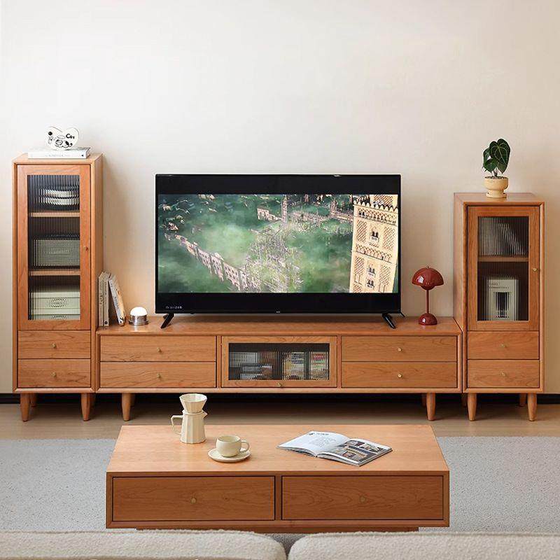 北欧实木电视柜樱桃木高矮边柜组合客厅现代简约窄款白橡木储物柜,3C数码配件,USB灯,淘宝优惠券,粉丝福利购,淘宝优惠卷