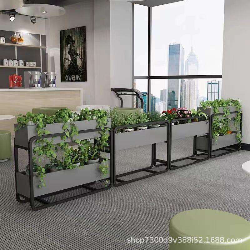 办公室屏风隔断铁艺隔断置物架餐厅围栏展示架咖啡厅装饰书架花架