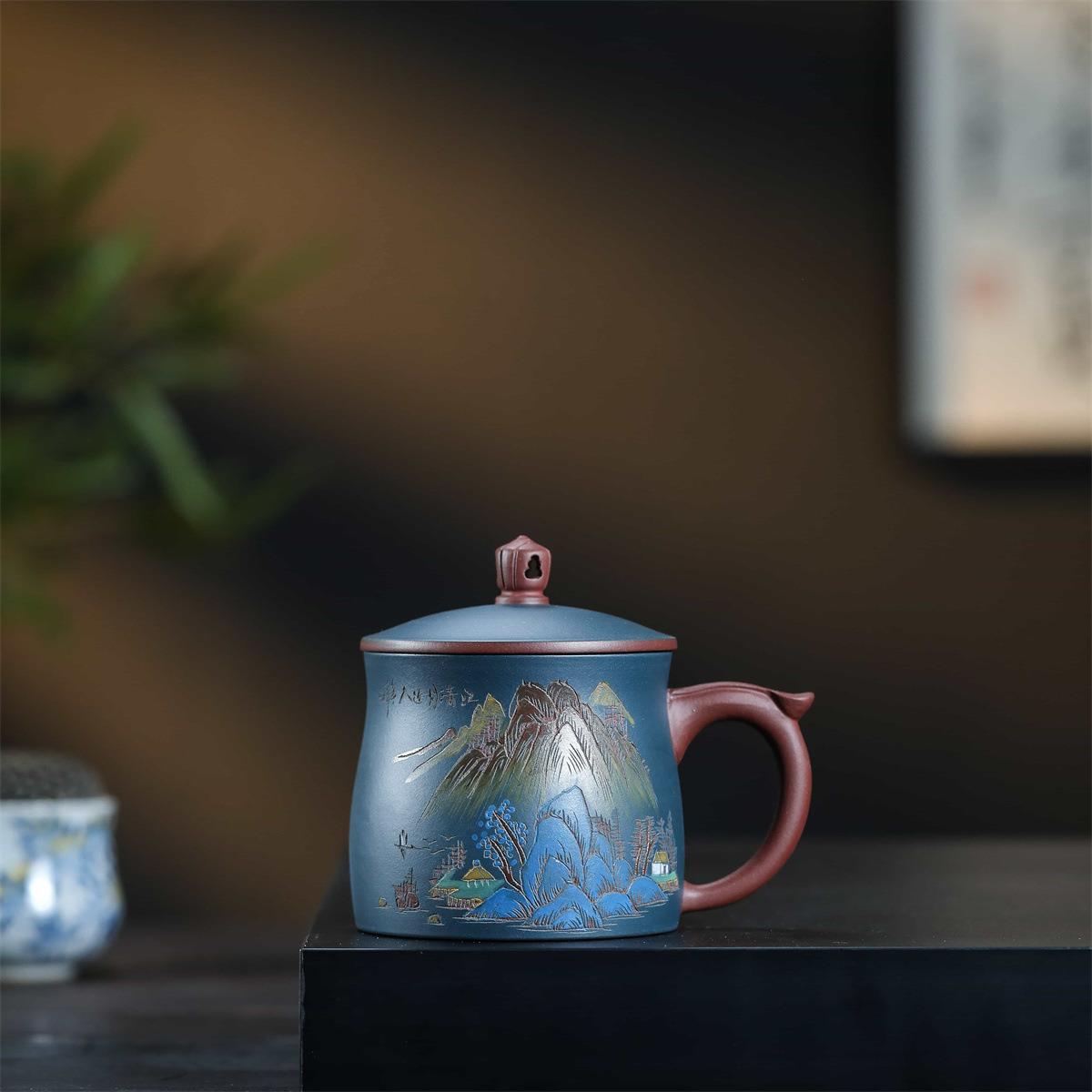 茶具纯手工泡茶杯紫砂杯办公杯全手工家用陶瓷高档大容量主人杯