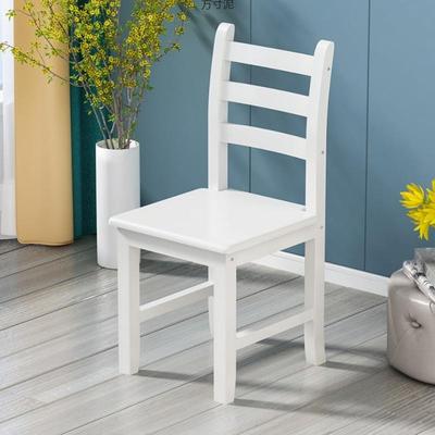 实木白色餐椅靠背椅儿童椅现代简约家用松木凳子跨境工厂外贸