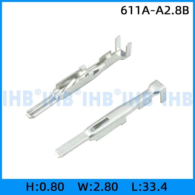 611A-A2.8B连接器插簧插片镀锡对插公母连绕端子接线端