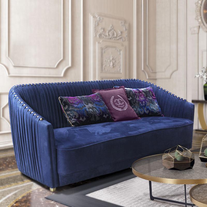 意大利罗伯特卡沃利RobertoCavalli狂野折皮三人沙发轻奢大沙发