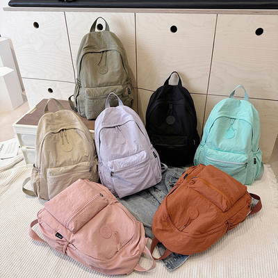 8001背包女新款简约纯色双肩包网红时尚多用大容量单肩包潮