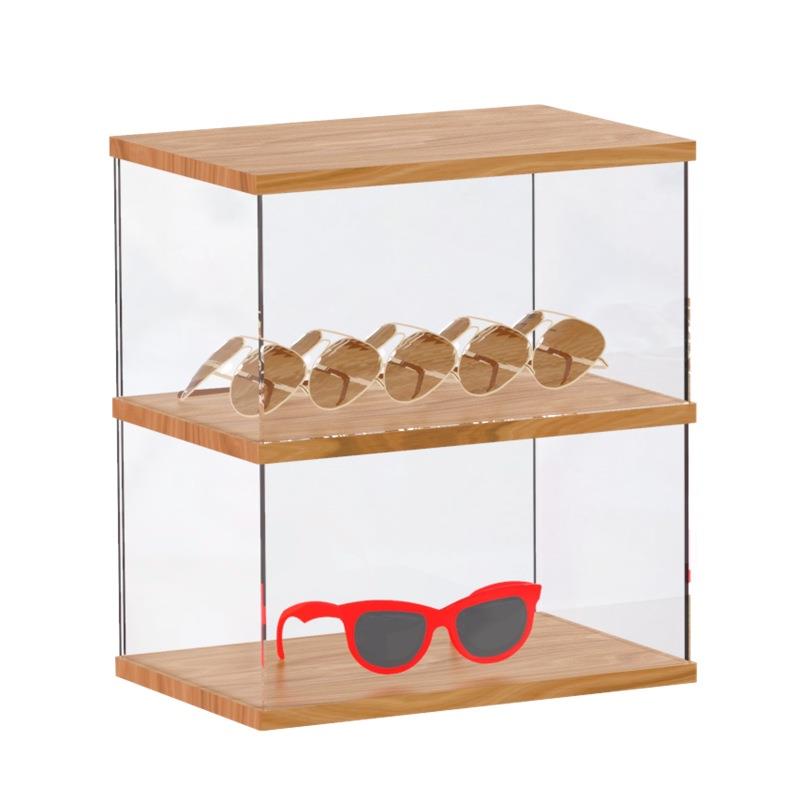 眼镜收纳盒亚克力透明多格墨镜陈列架子多层太阳镜收藏盒日式家用