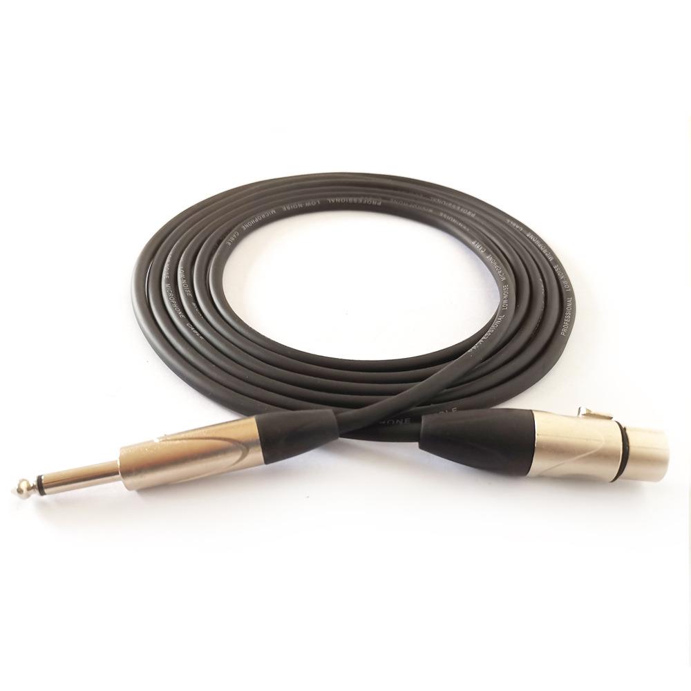 xlr卡农头母音频线6.35三芯延长xlr麦克风线