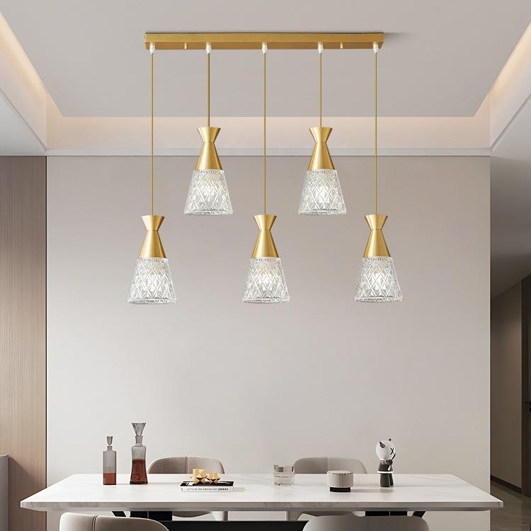 全铜意式简约现代大气吧台灯轻奢灯具设计师网红水晶吊灯新餐厅吊