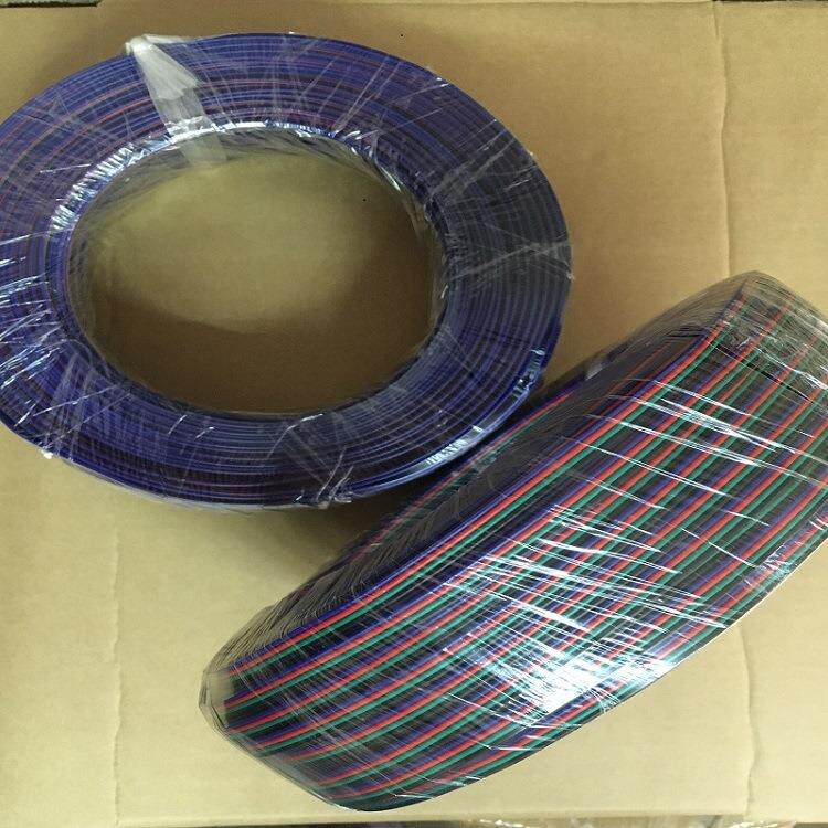 厂家现货直销4P*100米LED七彩灯带连接线5050彩排线RGB灯条延长线