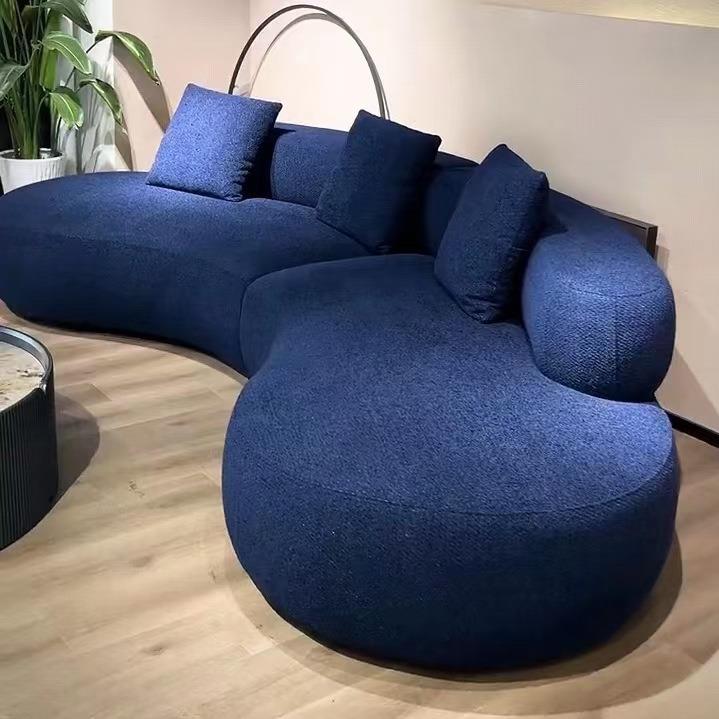 意式Baxter泰迪绒弧形沙发创意设计师客厅大户型别墅异形布艺沙发