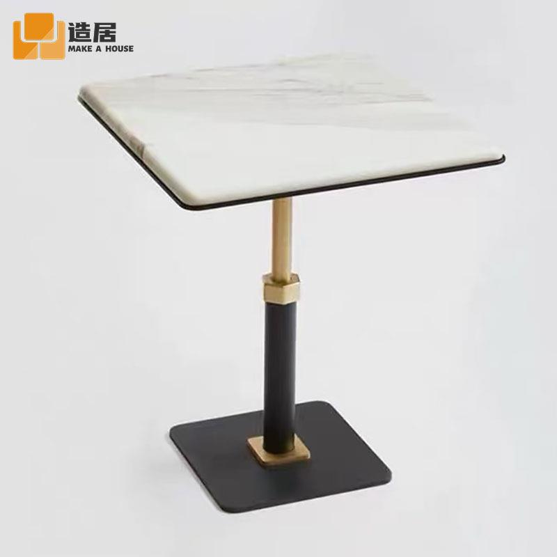 北欧现代简约不锈钢大理石茶几极简设计小户型咖啡厅洽谈桌几茶台