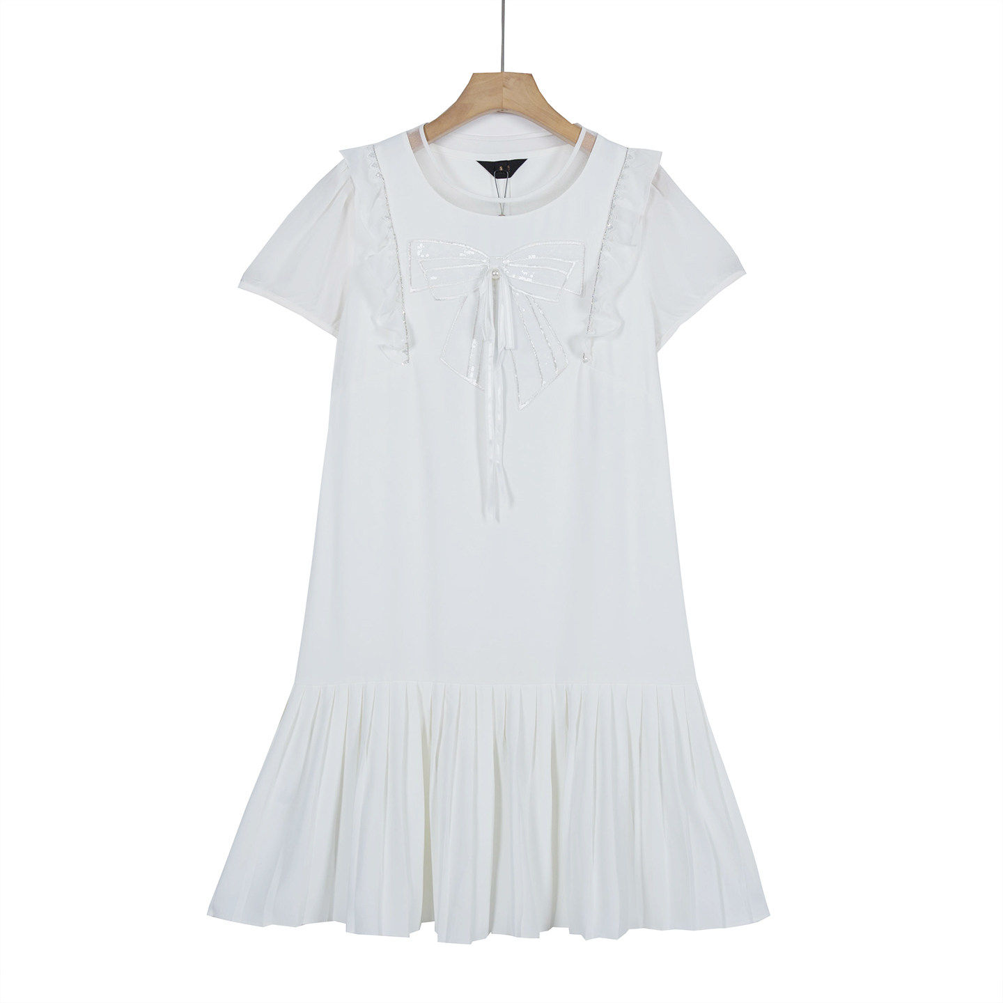 专柜价1039【语】剪标女装夏季时尚亮片蝴蝶结连衣裙30798/丙-423