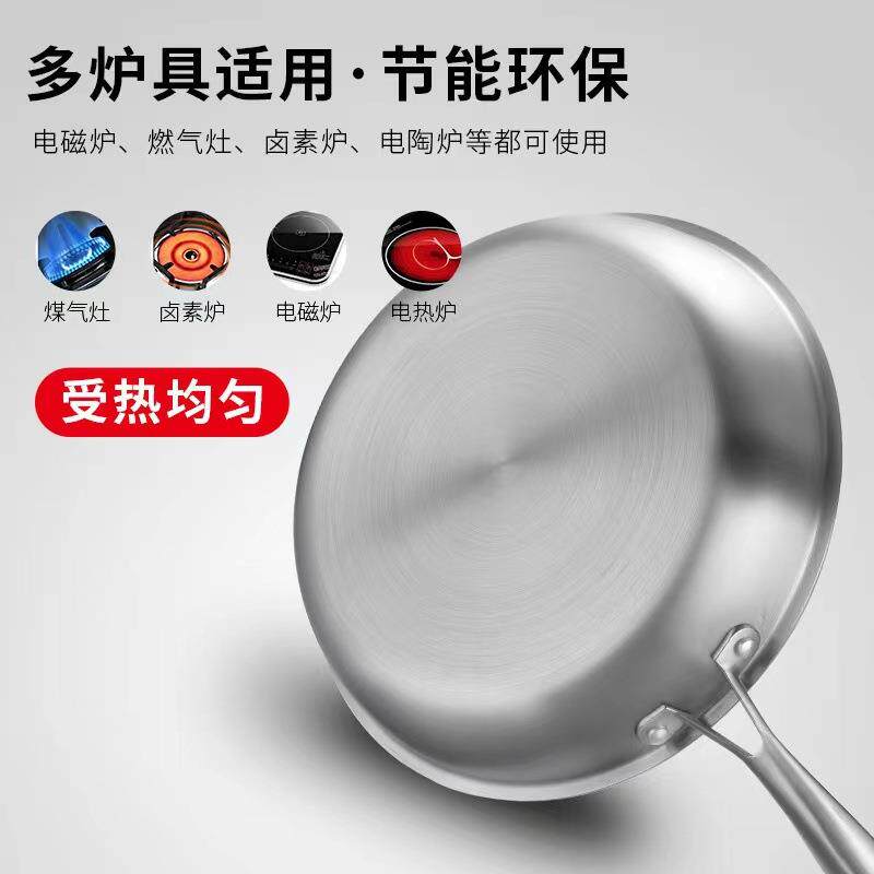 不锈钢蜂窝煎锅不粘锅全面屏煎蛋锅煎牛排锅具平底锅煎盘通用