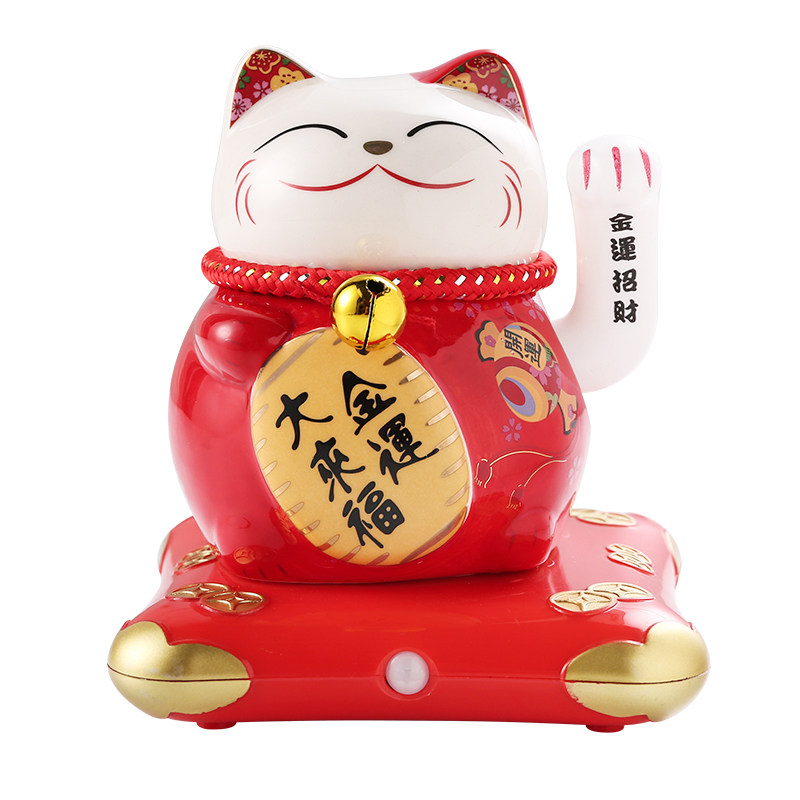 欢迎光临感应器会说话的招财猫小摆件店铺超市门口门铃语音播报器