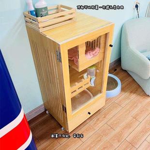 喵文文实木猫别墅猫窝猫舍猫笼子猫柜猫屋大型三层自由门宠物用品