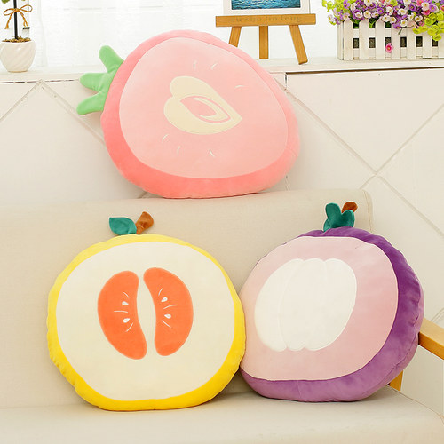 超软水果抱枕靠垫汽车沙发靠枕女生办公室靠背护腰圆形午睡小枕头