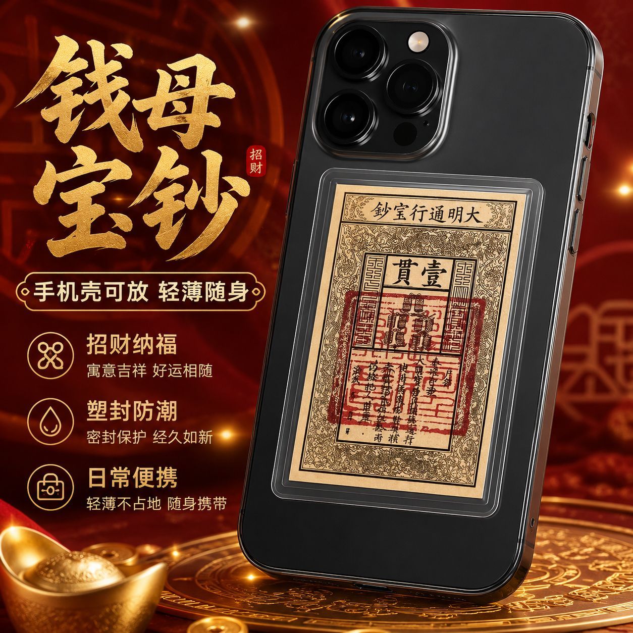 招财纳福国风大明通行宝