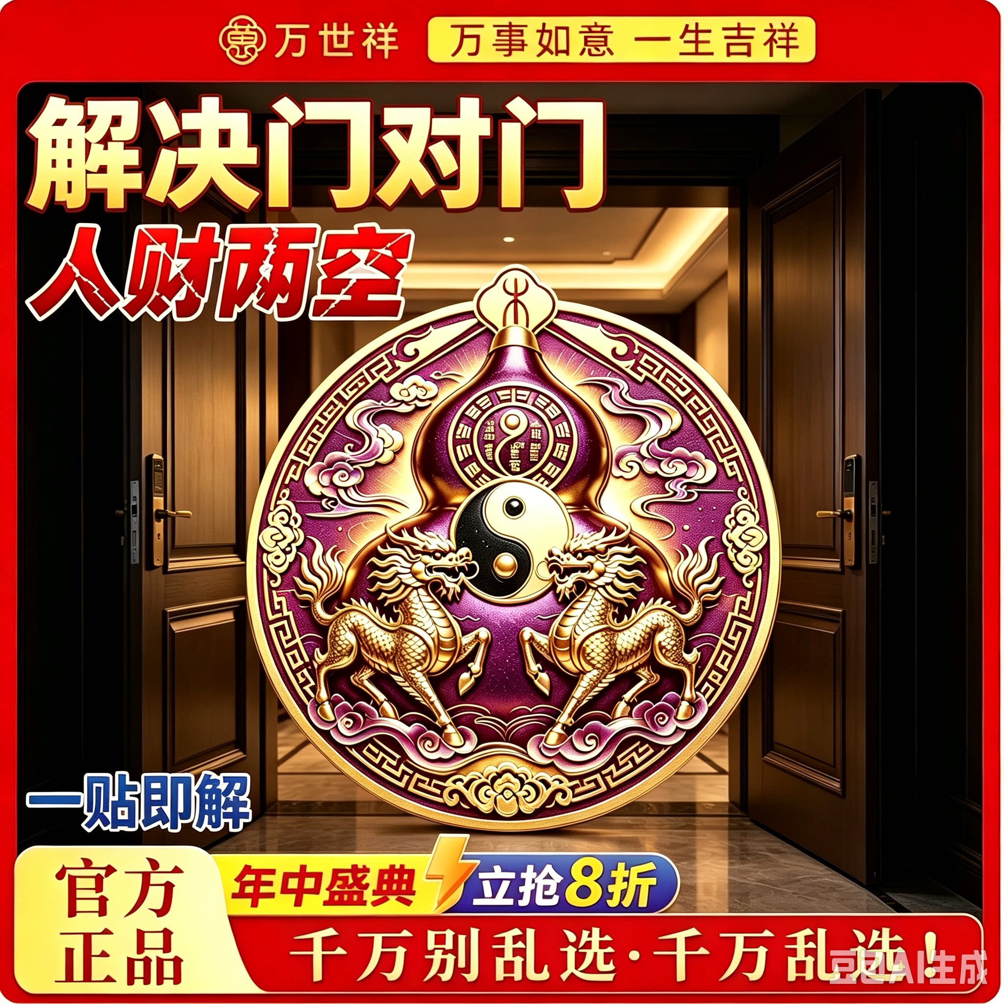 解决门对门瑞兽双麒麟葫芦