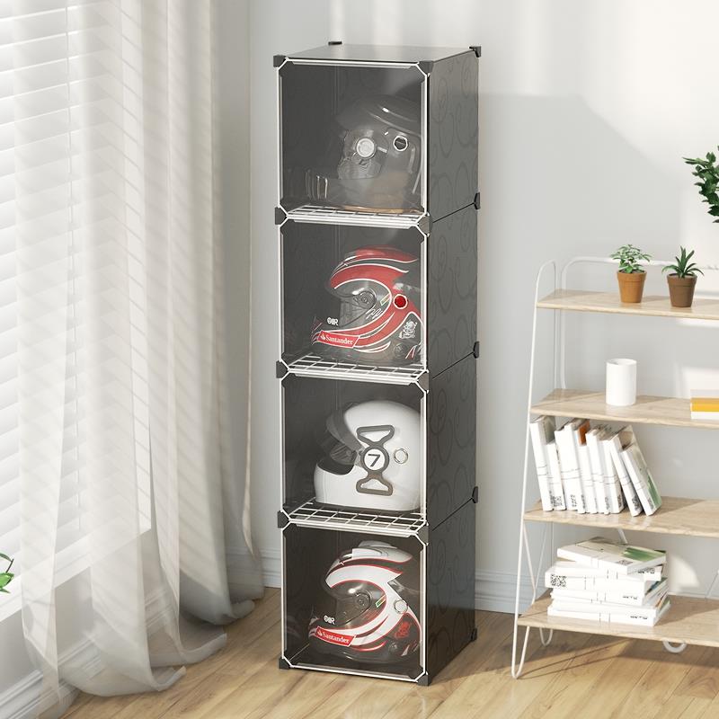 机车安全帽收纳柜防尘家用放头帽的置物架车间安全帽子架子展示架