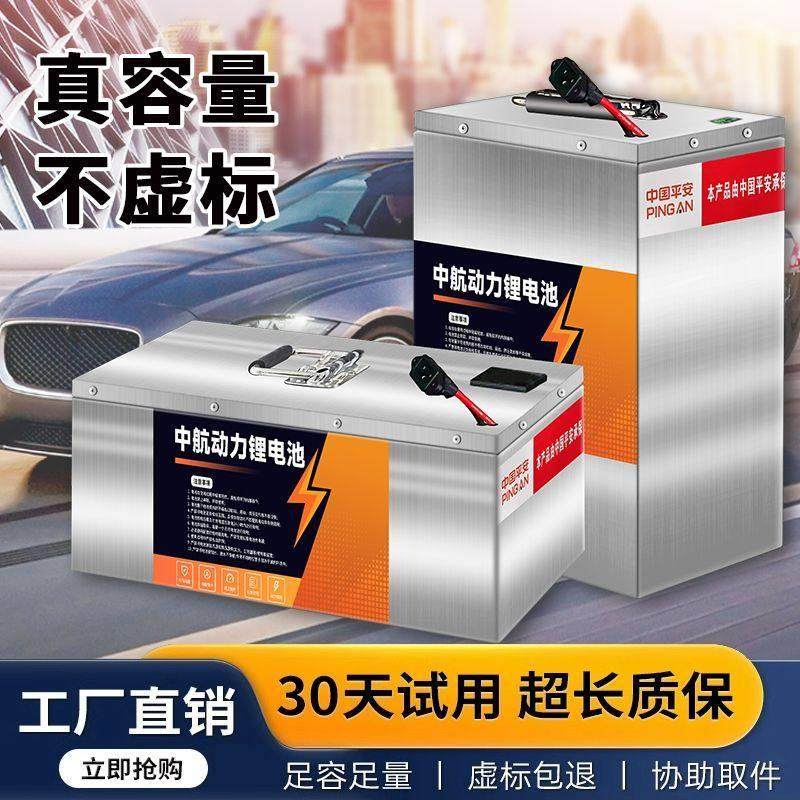 全新大容量48V锂电池快递外卖两轮电动车三轮车电瓶新能源大单体