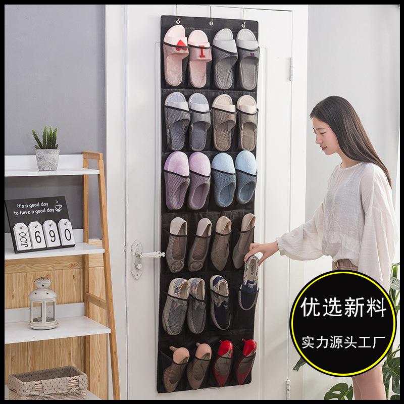 爬爬垫拖鞋收纳挂袋24格门后无纺布鞋子网布口袋高级方便便携好看